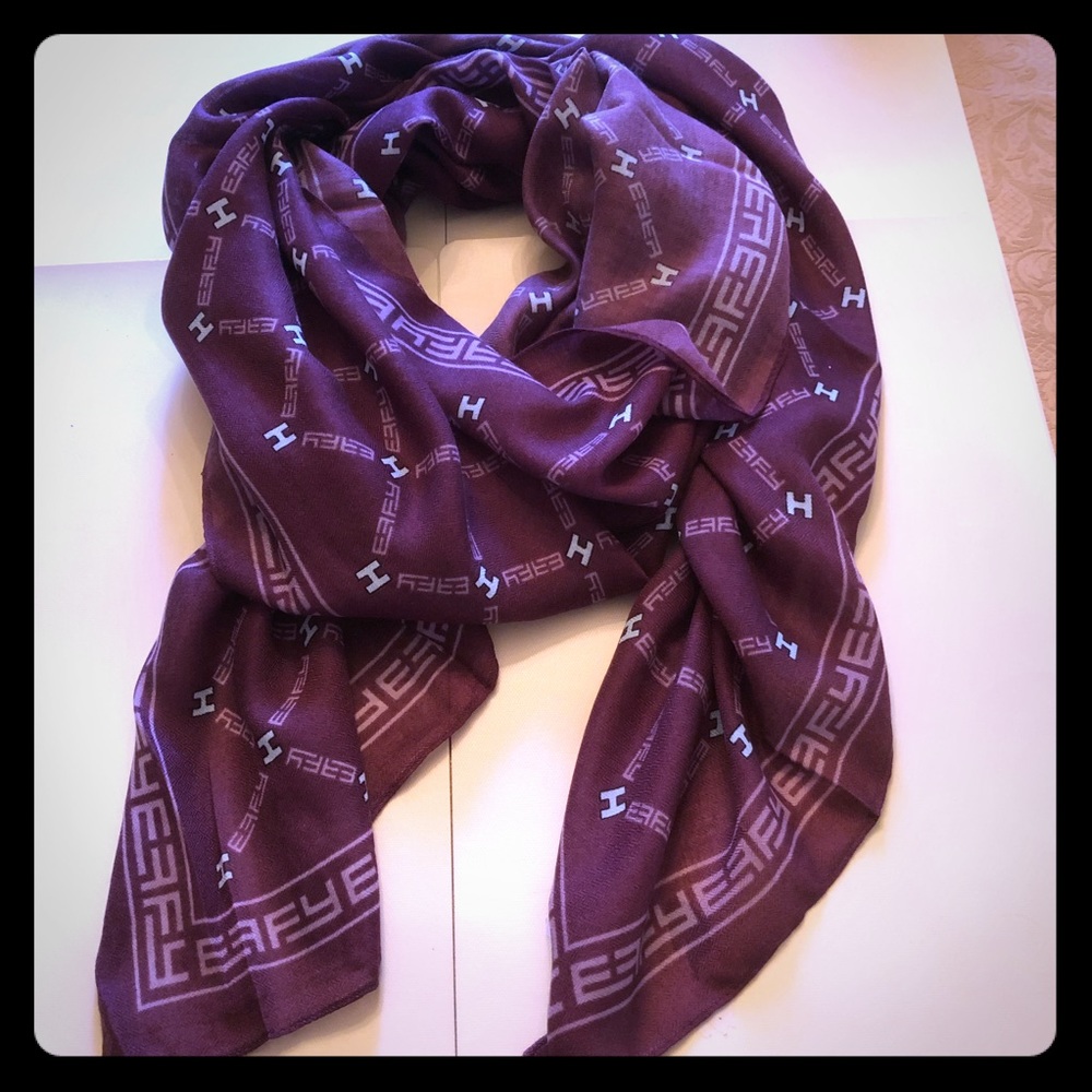 Beautiful EFFY burgundy print scarf